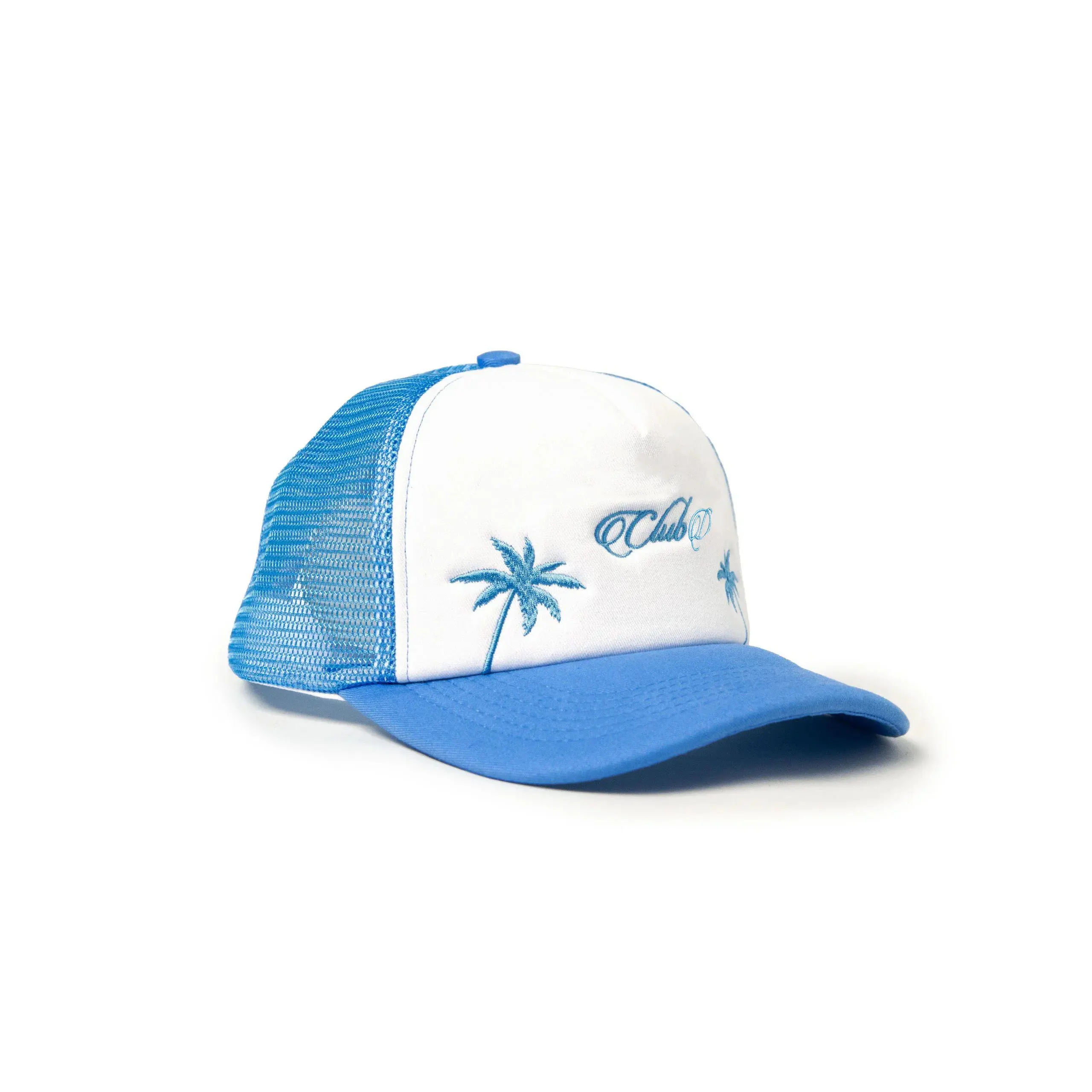 High Quality Foam Trucker Hat for Unisex Blue and White Color Adjustable Mesh Back Caps From Vietnam Supplier 2