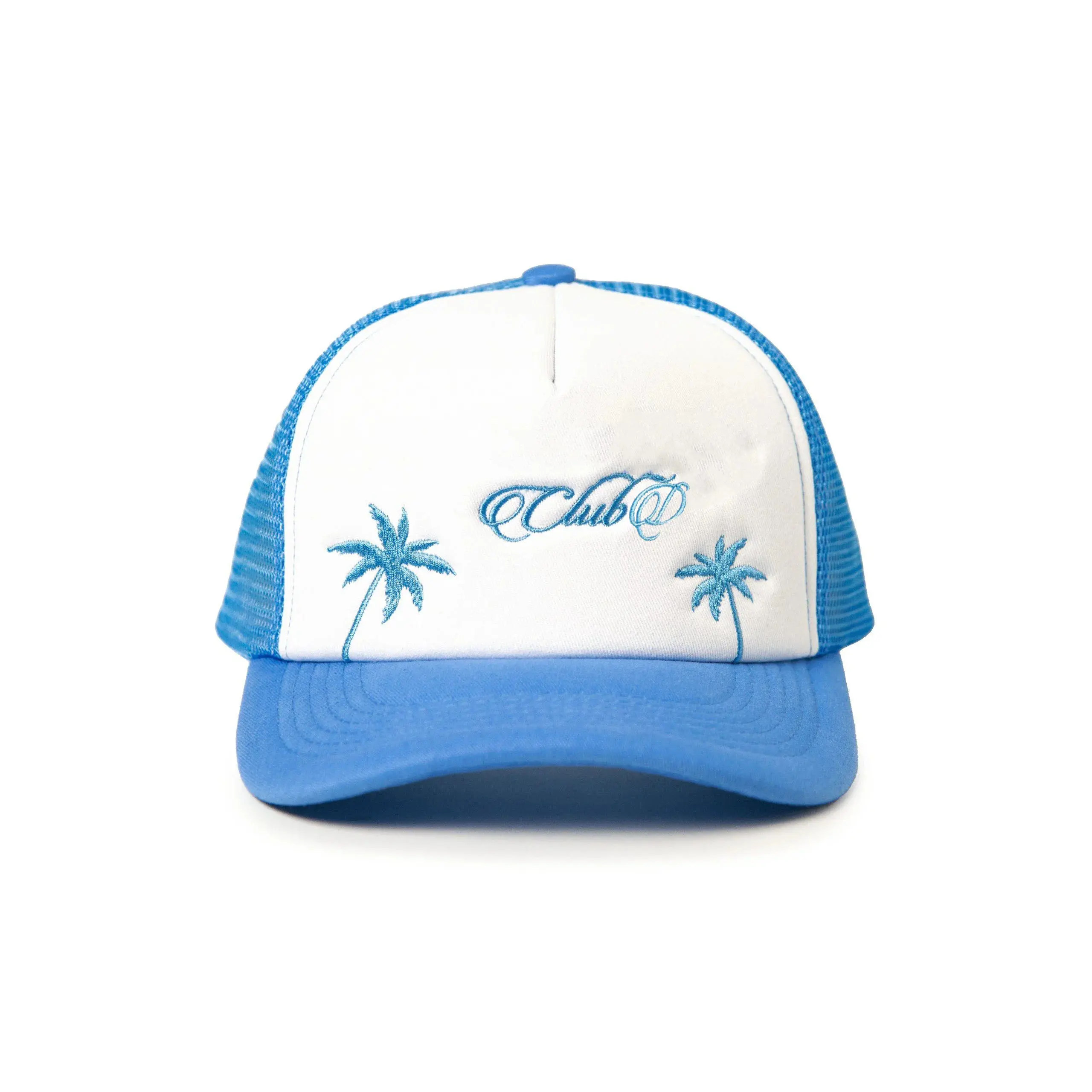 High Quality Foam Trucker Hat for Unisex Blue and White Color Adjustable Mesh Back Caps From Vietnam Supplier 1