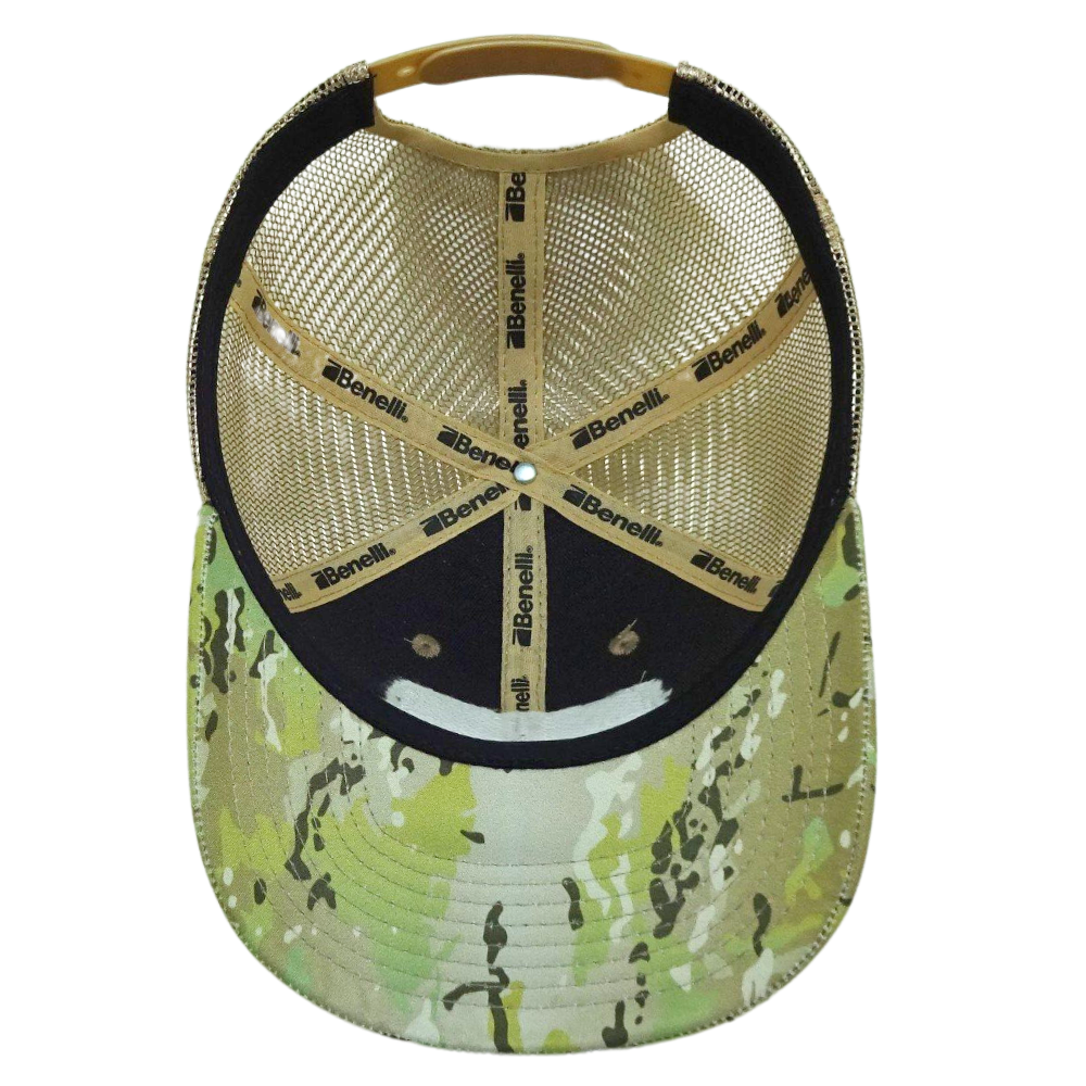 High Quality Green Yellow Camouflage Trucker Hat Rubber Patch Logo Breathable Mesh Adjustable Size Single Breasted Buckle Unisex 6