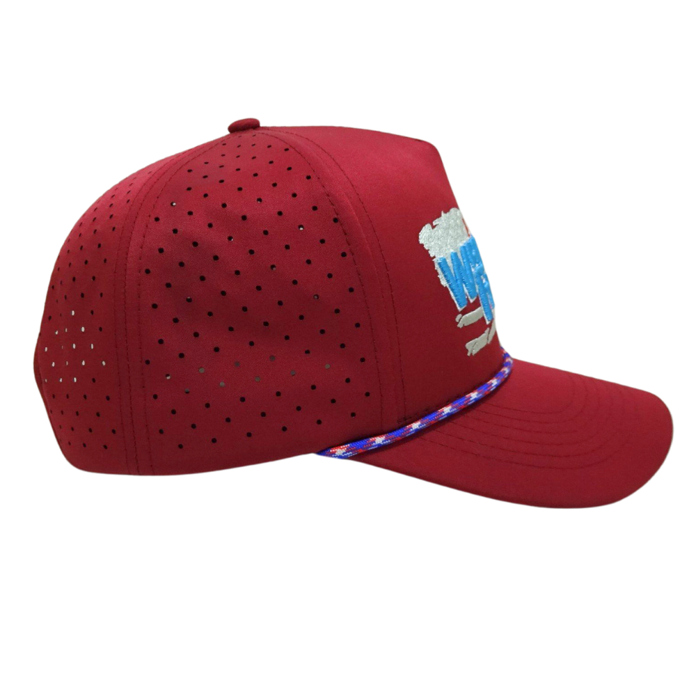 High Quality Hat Factory Custom 5 Panel Laser Cut Hole Perforated Cap With Rope Structured Embroidery Logo for Your Own Brand 5