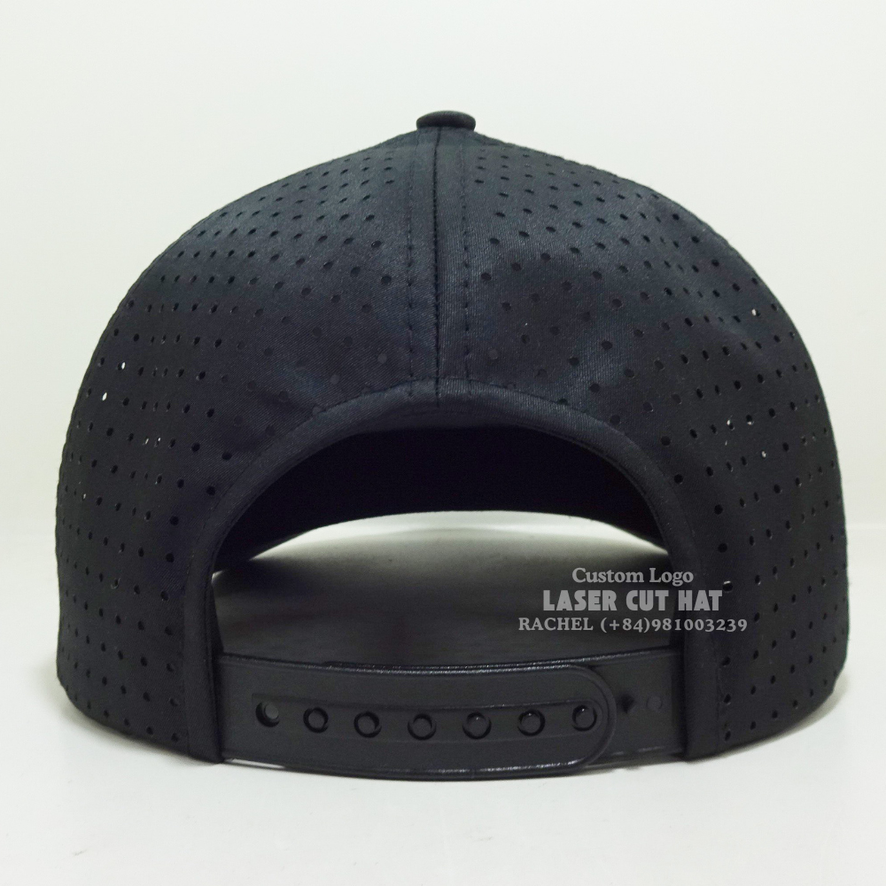 High Quality Laser Cut Hats 5 Panel 3D Embroidered Logo Waterproof Hole Perforated Structured Adjustable Closure Vietnam Factory 7