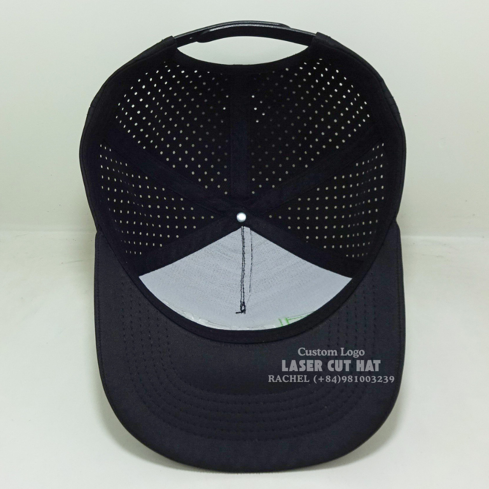 High Quality Laser Cut Hats 5 Panel 3D Embroidered Logo Waterproof Hole Perforated Structured Adjustable Closure Vietnam Factory 6
