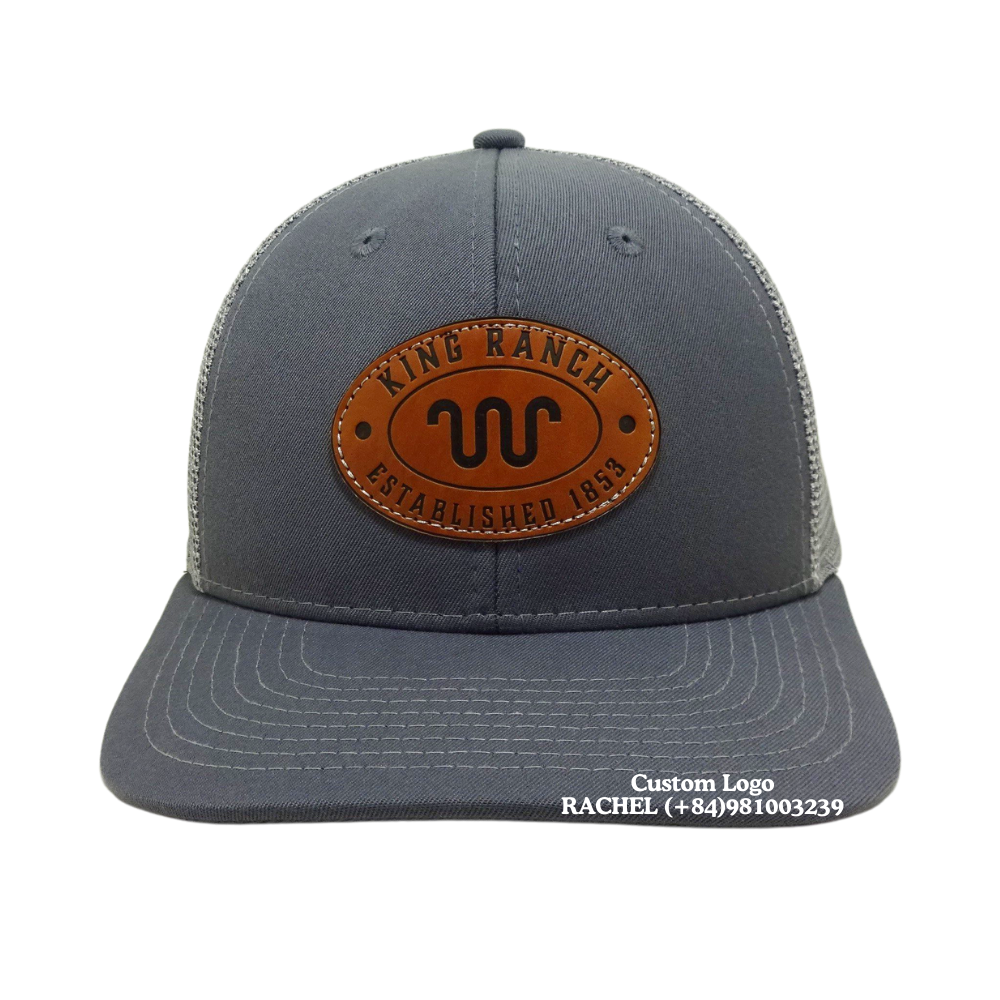 High Quality Leather Logo 6 Panel Trucker Snapback Customized the Seam Tapes Printed Hats Caps Flat Brim for All Ages 2