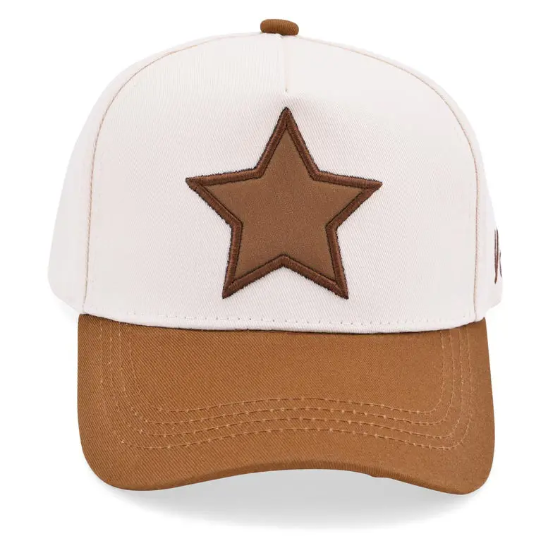 High Quality OEM Custom Star Embroidered Logo Baseball Cap Two Tone Design Vietnam Made For Unisex Travel Lifestyle Promotion L1 2