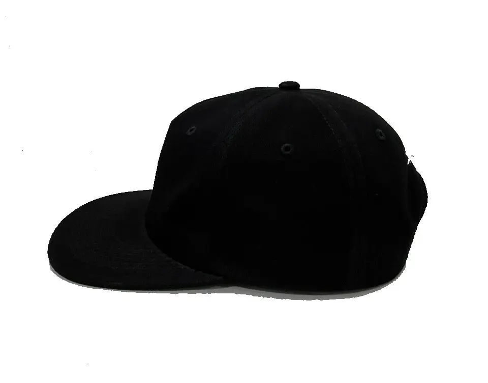 High Quality Plain 5-Panel Black/White Color Medium Profile 65% Cotton and 35% Polyester Snapback Cap in Vietnam Factory 4