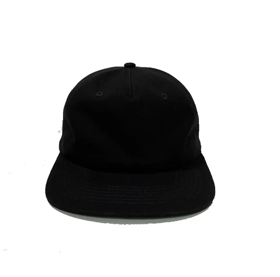 High Quality Plain 5-Panel Black/White Color Medium Profile 65% Cotton and 35% Polyester Snapback Cap in Vietnam Factory 2