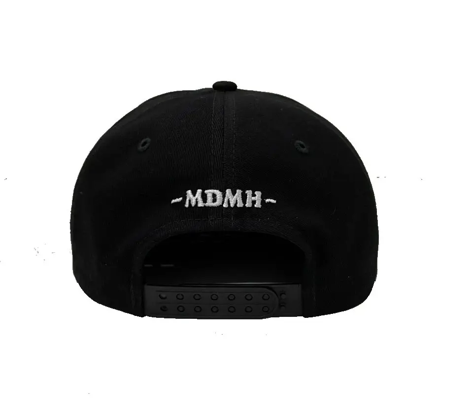 High Quality Plain 5-Panel Black/White Color Medium Profile 65% Cotton and 35% Polyester Snapback Cap in Vietnam Factory 6