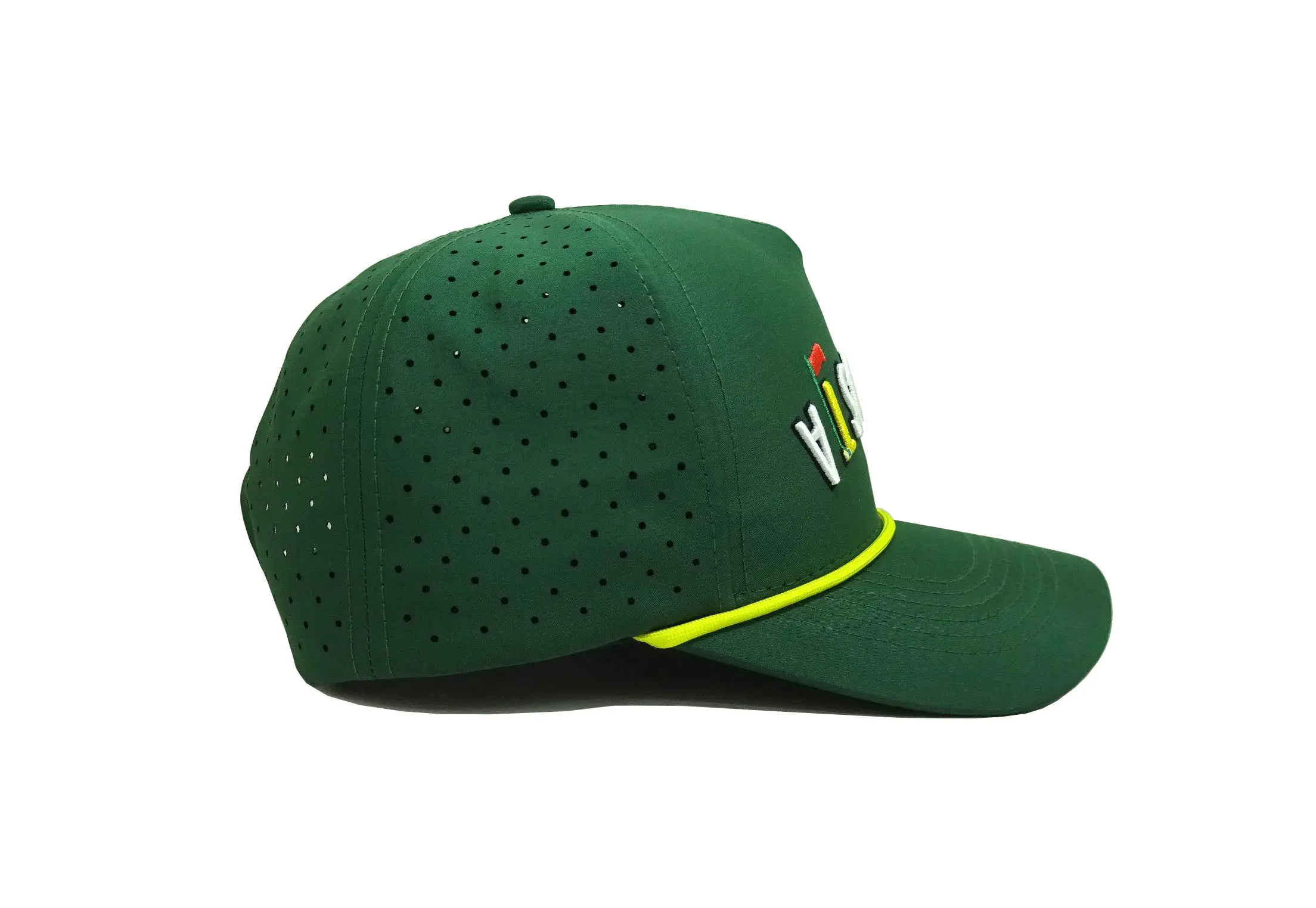 High Quality Polyester Waterproof Golf Caps for Men Laser Cut Snapback Hat Rope Texas Logo Baseball Cap Vietnam Factory 4