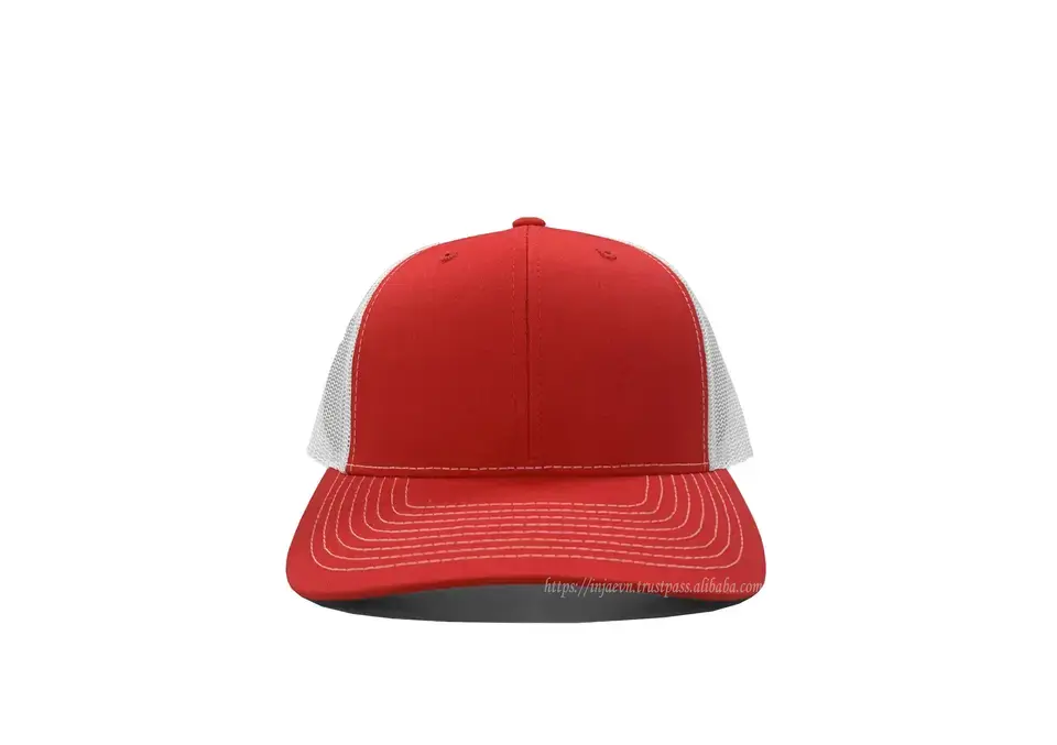 High Quality Red White Blank Trucker Hats for Men Sport Caps Promotional Brand Name Cheap Price in Vietnam 6
