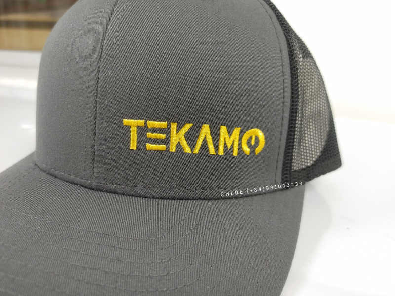 High Quality Ri 112 Trucker Hat Grey Color Black Mesh 2D Embroidery Logo Adjustable Size for Your Business 2