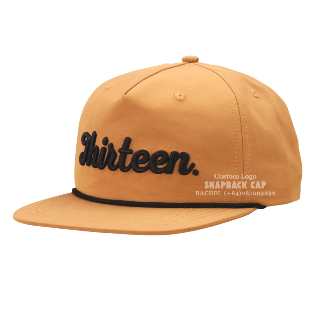 High Quality Snapback Caps Rope Hats Embroidered Logo Flat Brim 5 Panel R 256 Soft Structured For Outdoor Events Unisex Vietnam 3