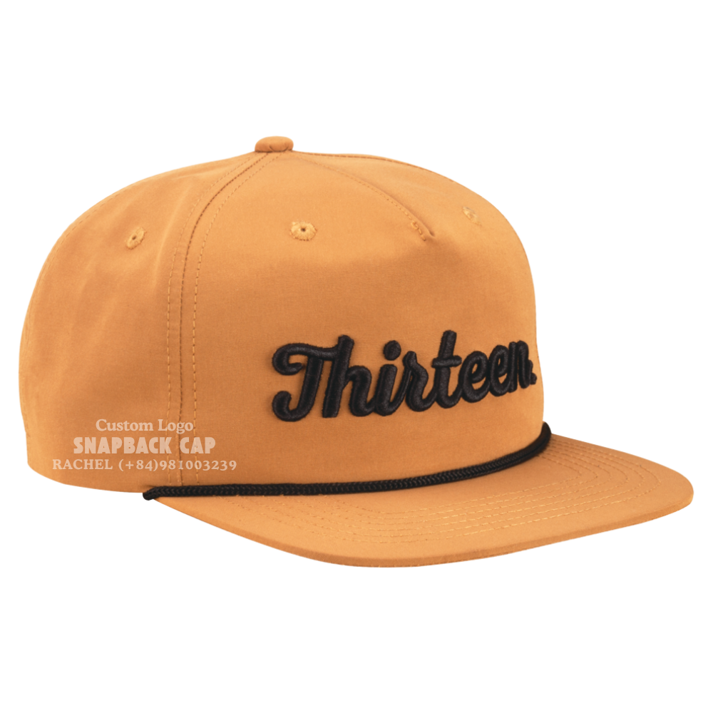 High Quality Snapback Caps Rope Hats Embroidered Logo Flat Brim 5 Panel R 256 Soft Structured For Outdoor Events Unisex Vietnam 4