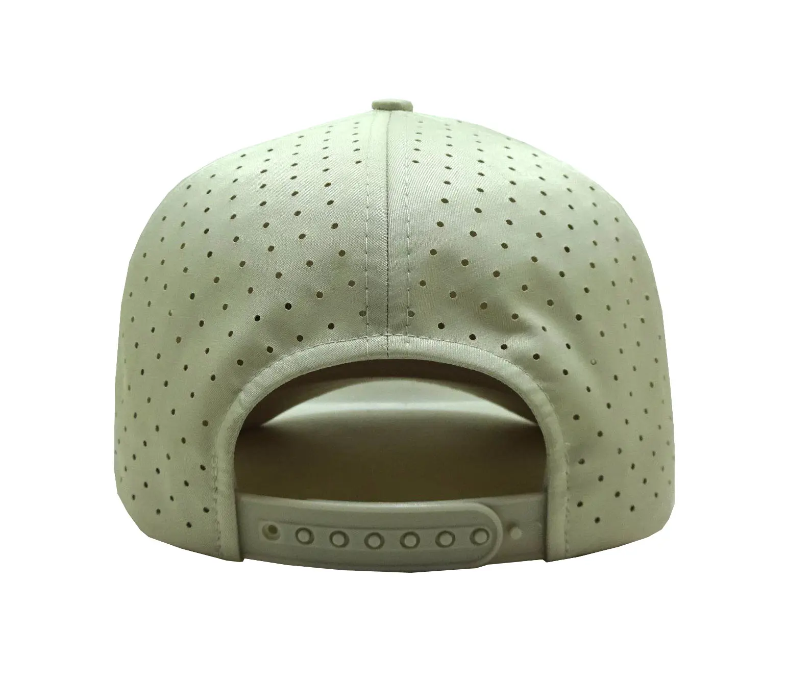 High Quality Sports Cap with Rope Custom Embroidery Logo 5-Panel Curved Brim Beige Color Medium Profile Baseball Cap 5