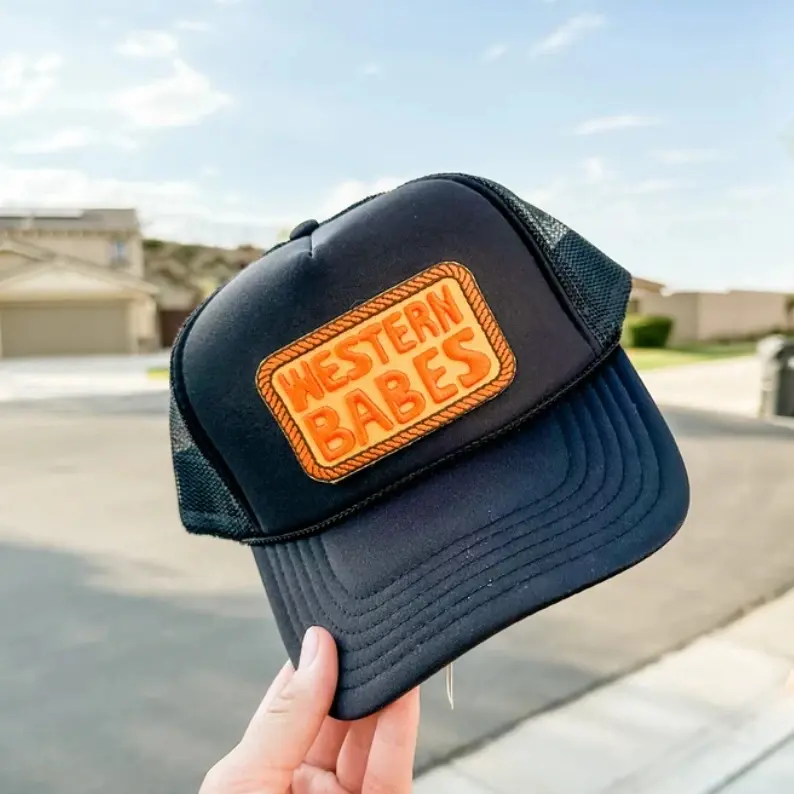 High Quality Sports Unisex Mesh Trucker Hats Yellow Embroidery Patch Puff Snapback Trucker Hat 5