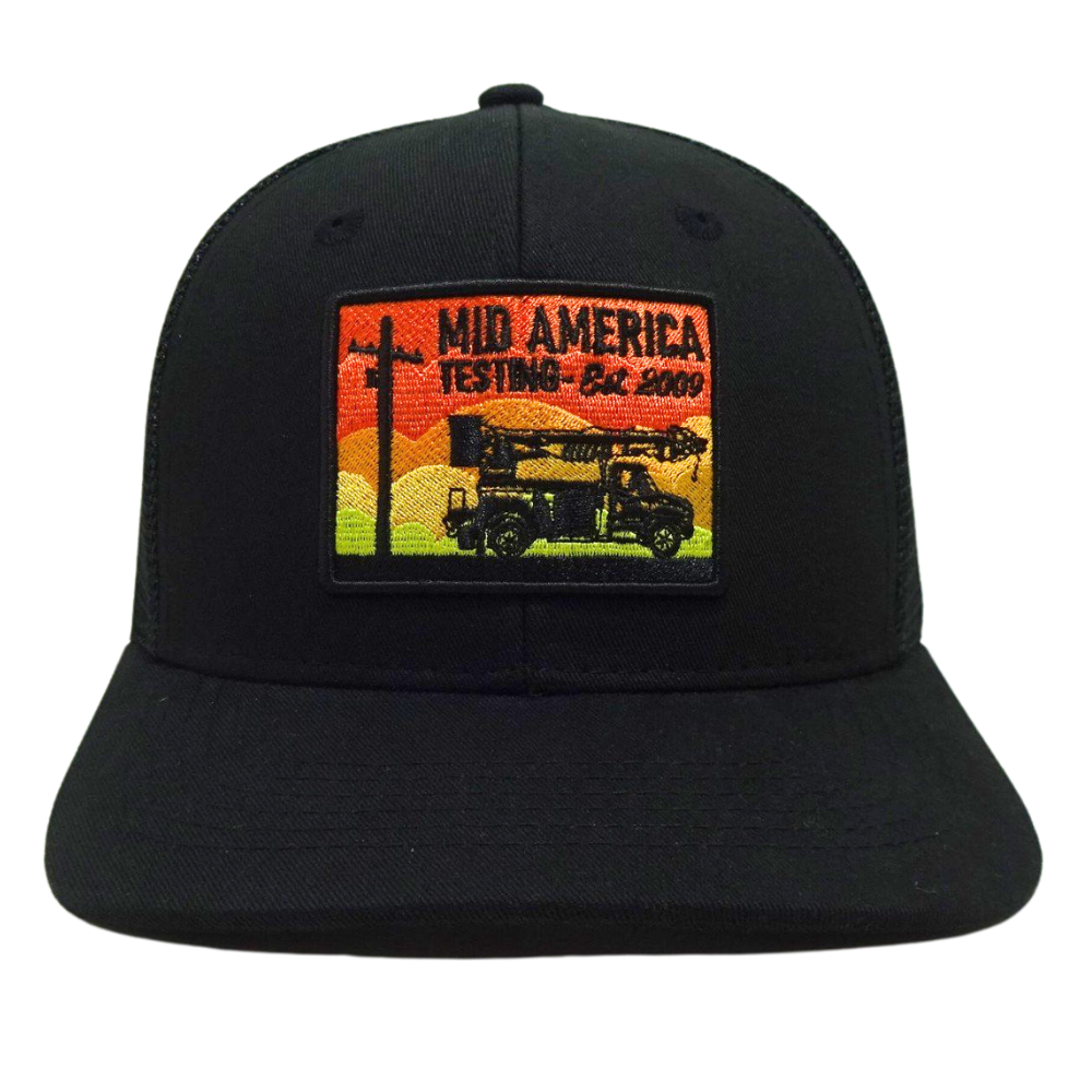 High Quality Structured 6 Panel Trucker Hat Colorful Embroidered Patches Flat Brim Plastic Single Breasted Buckle for Men Women 2