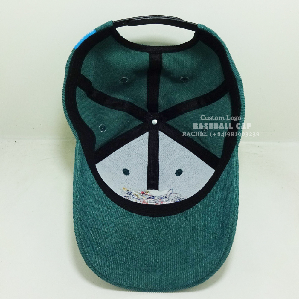 High Quality Unisex 6-Panel Corduroy Baseball Caps Curved Brim Cartoon Embroidered Snapback Closure For All Ages Sporty Vietnam 7