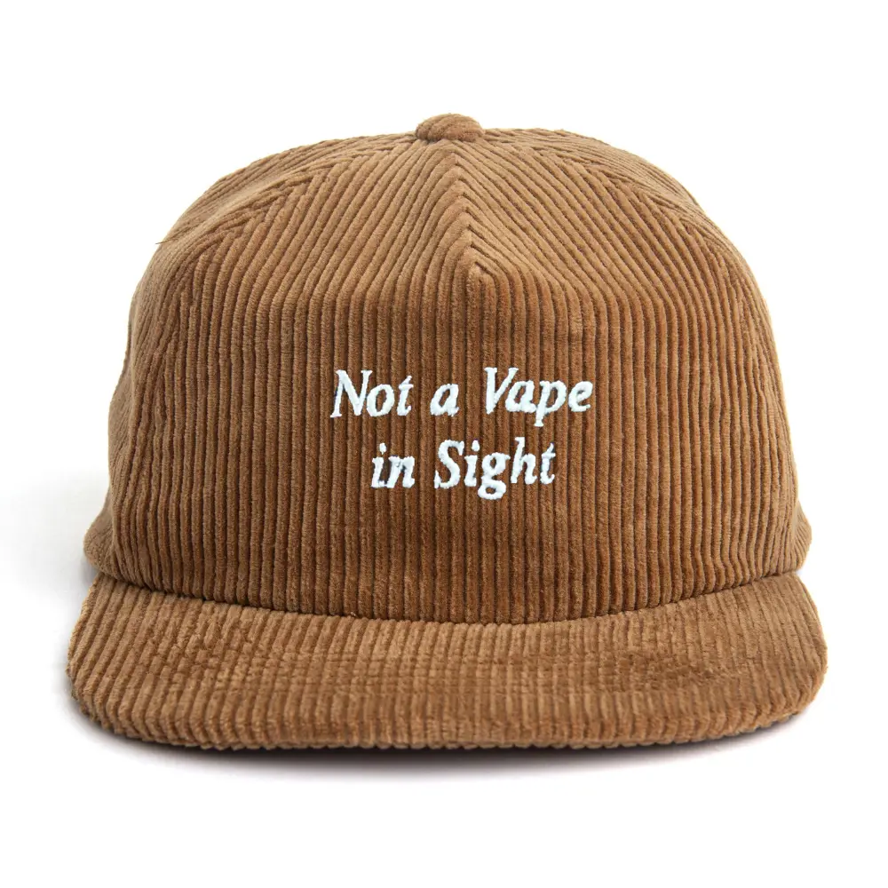 High Quality Vintage Corduroy Snapback 5 Panel Embroidered Pattern/Logo/Quote on Front Side Flat Brim Single Row Buckle Closure 2