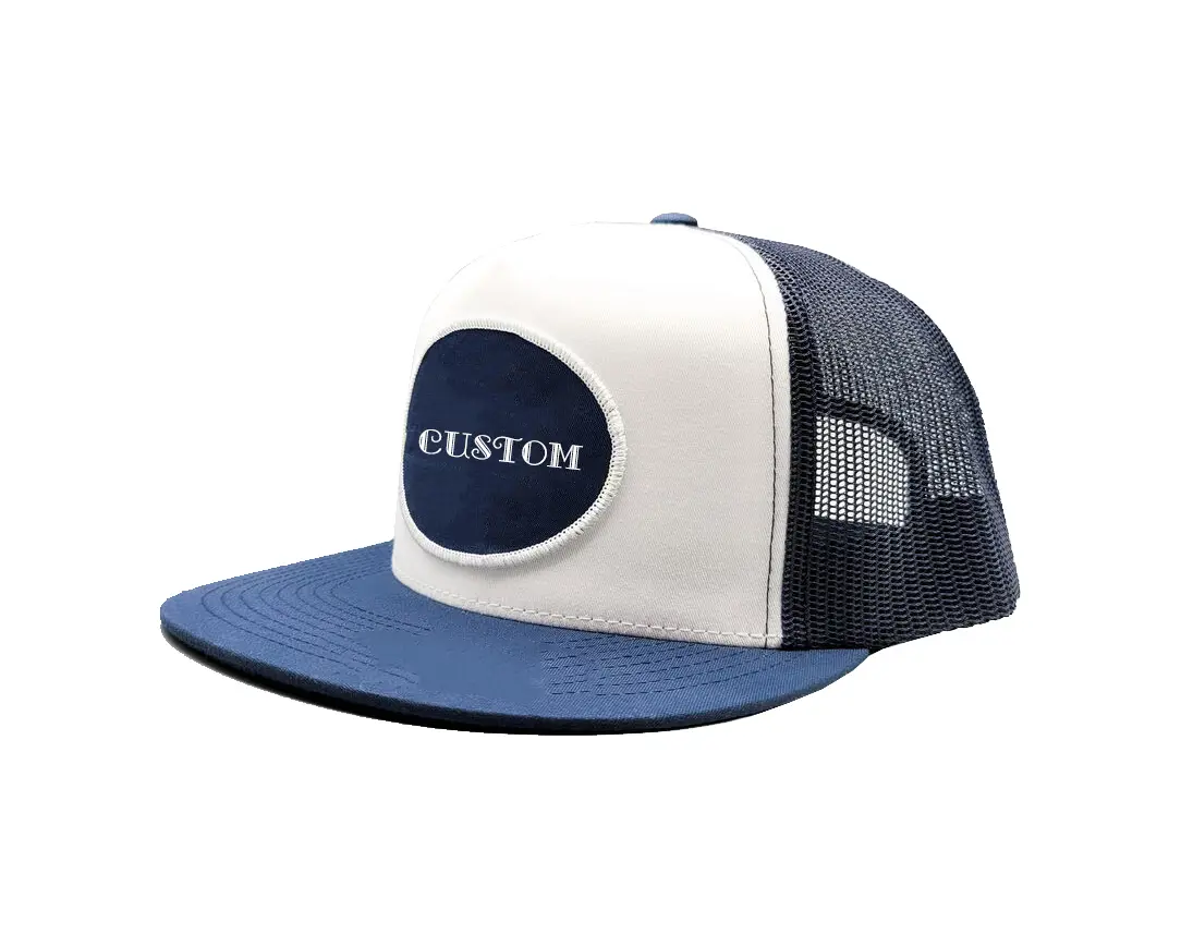 Hiphop High Fashion Wholesale Trucker Hats with Custom Logo High Quality Flat Brim Adjustable Size Two Tones Trucker Hat 3