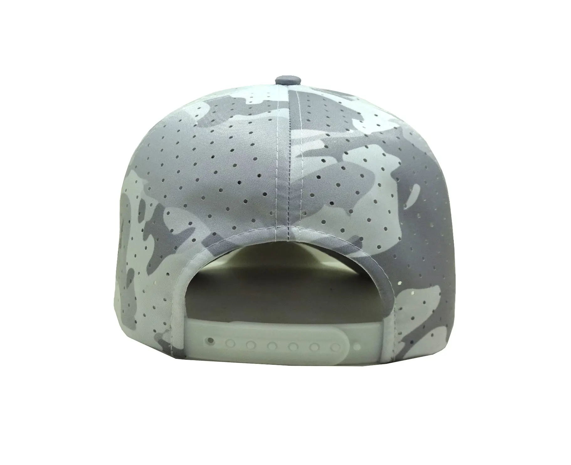 HipHop New Design Grey Camo Laser Cut High Quality Baseball Cap With Rope Customize Adjustable Sports Cap in Vietnam Factory 5