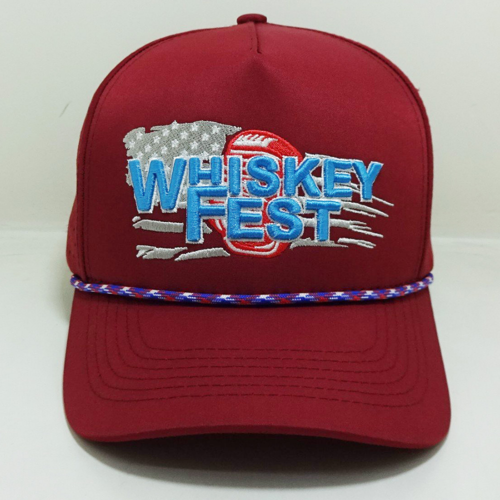 Hot Rope Hats Laser Cut Hole Perfortated Embroidered Logo On Front Curved Brim Structured Caps Golf Tennis Tournament Give Away 2