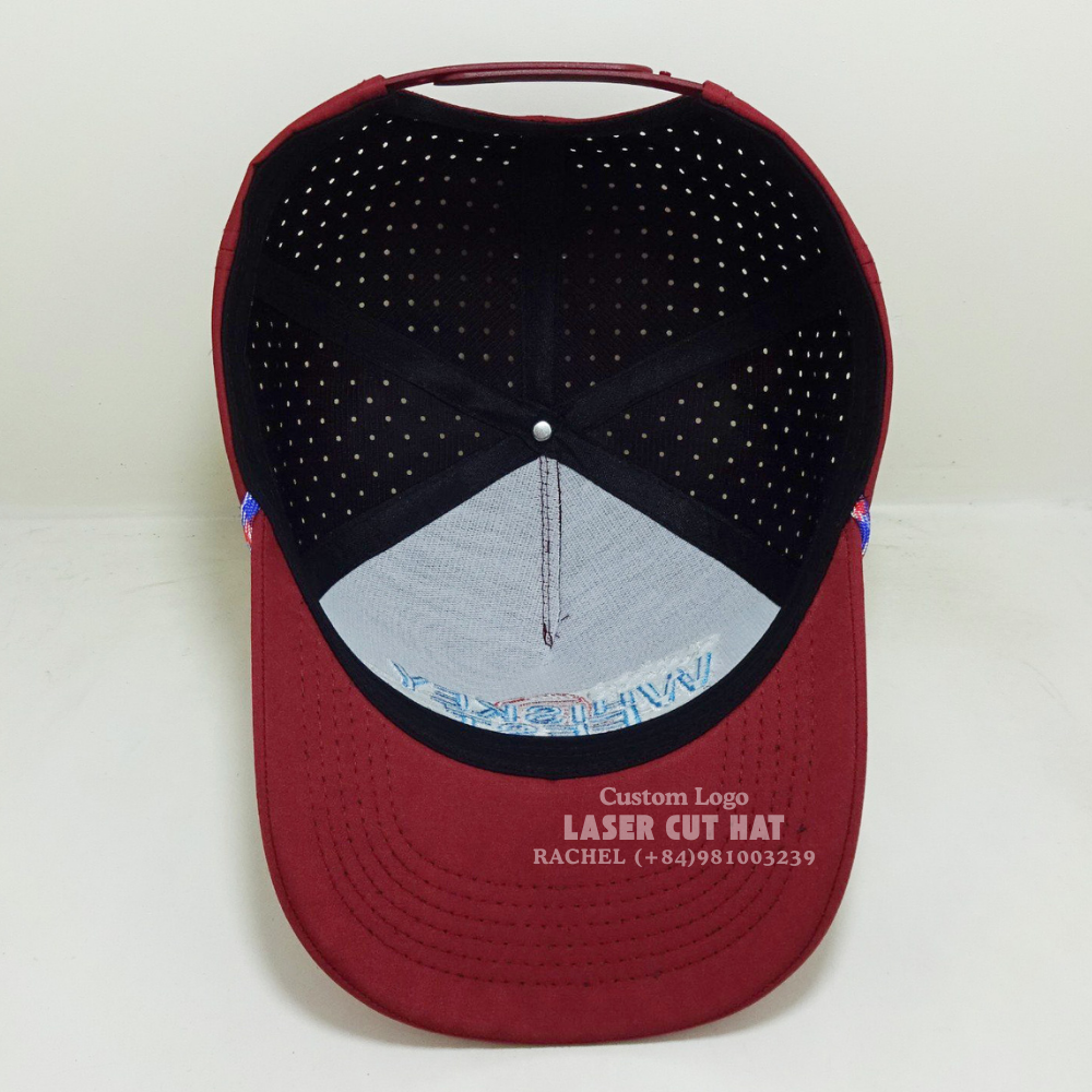 Hot Rope Hats Laser Cut Hole Perfortated Embroidered Logo On Front Curved Brim Structured Caps Golf Tennis Tournament Give Away 6