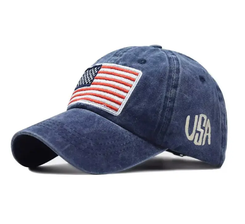 Hot Sale Cotton Embroidered Baseball Cap USA 3D Letter Embroidered Sunshade Hat Baseball Cap 5