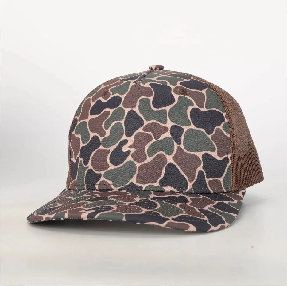 Hot Sale New Design With Classic Ducks Camo 5 Panel Mesh Back High Quality Trucker Hat Adjustable Snapback for Unisex 3
