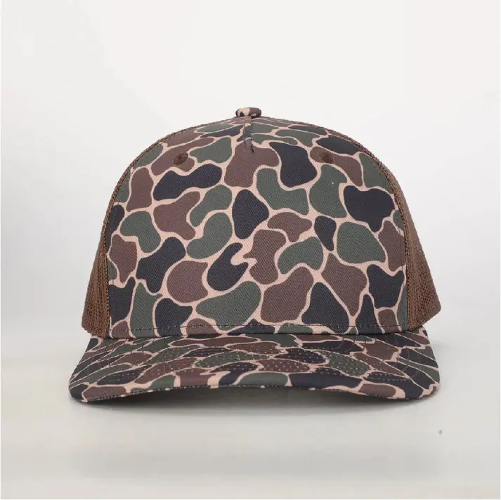 Hot Sale New Design With Classic Ducks Camo 5 Panel Mesh Back High Quality Trucker Hat Adjustable Snapback for Unisex 2