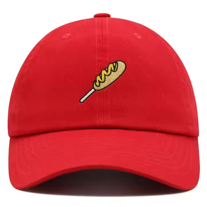 Structured Baseball Cap For Pizza Lover Custom Embroidered Vietnam Made Adjustable Fit Hat For Casual Travel Brand Promotion L01 5