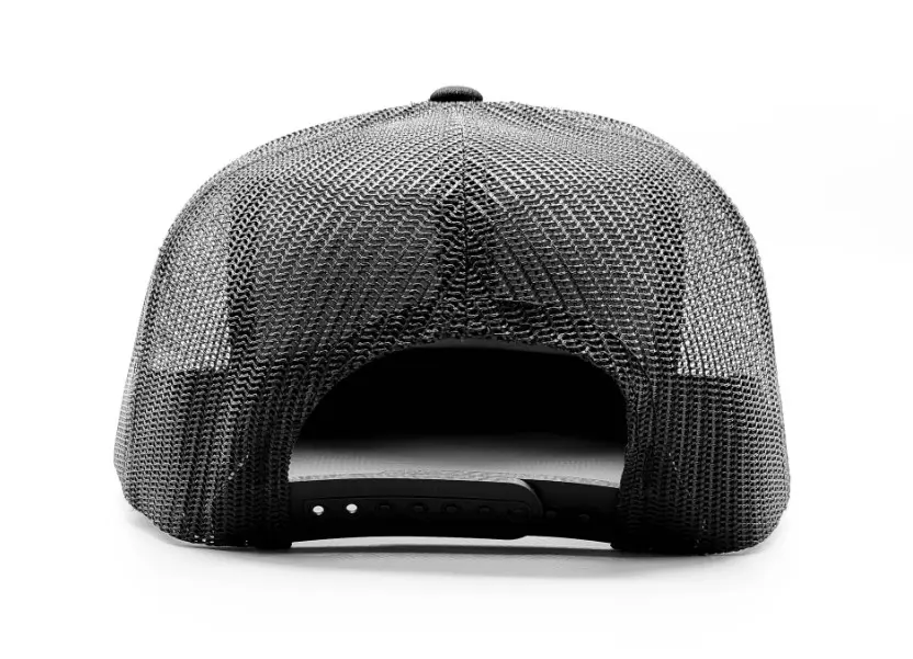 Hot Sale Wholesale Products Trucker Hats Woven Patch Logo 5-Panel Flat Brim High Quality Black Color Mesh Back Cap Trucker Hat 5