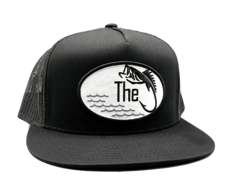 Hot Sale Wholesale Products Trucker Hats Woven Patch Logo 5-Panel Flat Brim High Quality Black Color Mesh Back Cap Trucker Hat 2