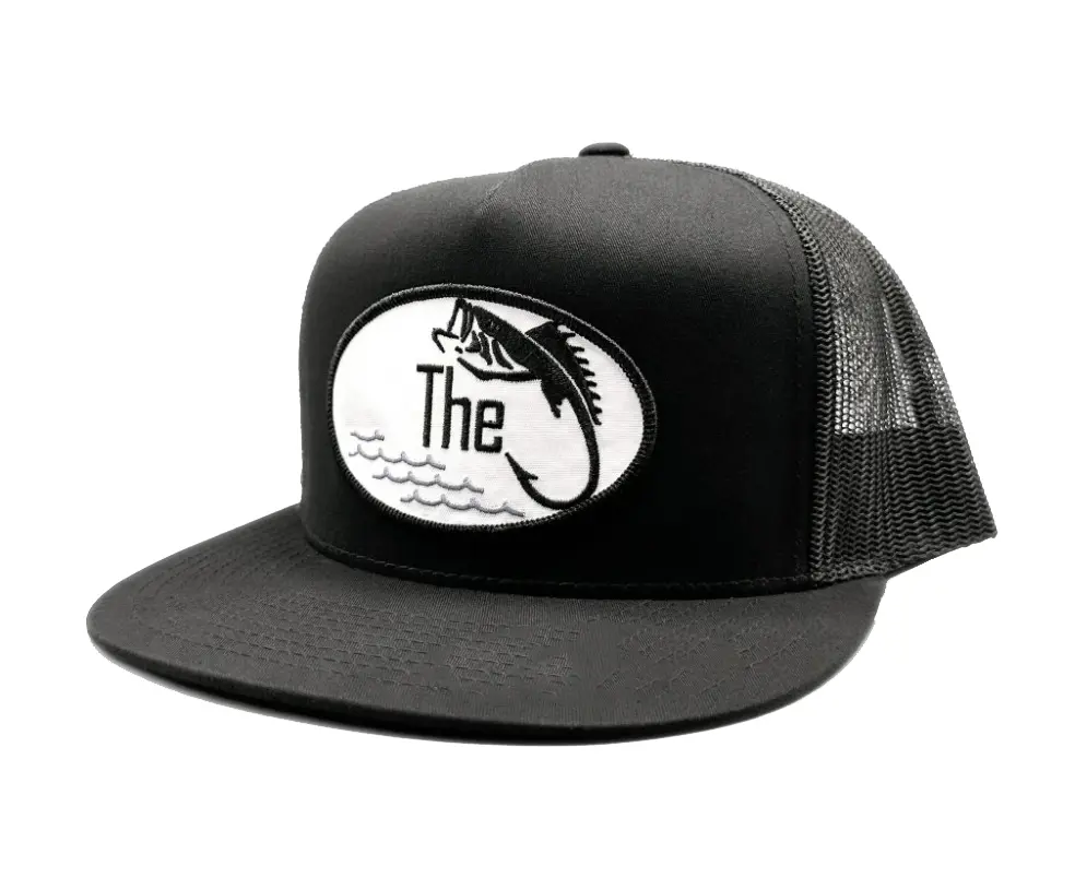 Hot Sale Wholesale Products Trucker Hats Woven Patch Logo 5-Panel Flat Brim High Quality Black Color Mesh Back Cap Trucker Hat 3