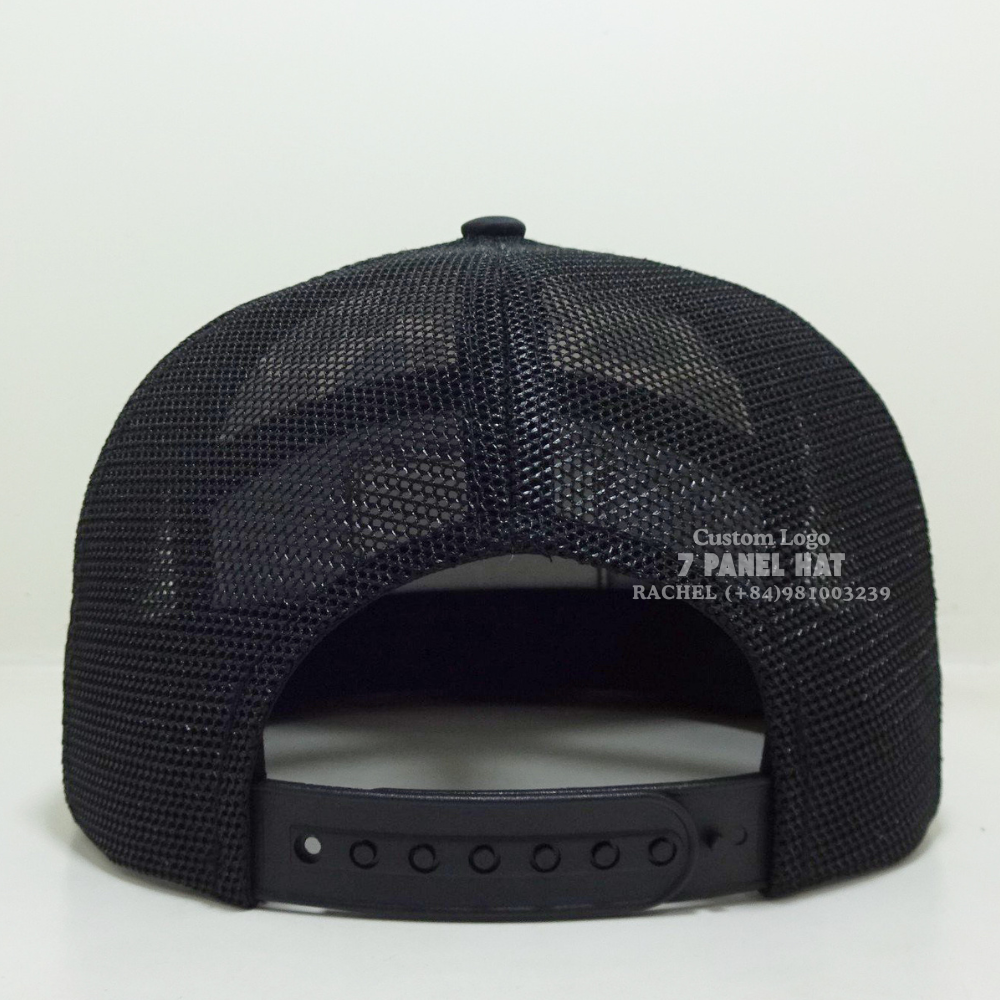 Hot Seller 7 Panel Camouflage Trucker Hats Leather Patch Flat Brim Adjustable Snapback Closure Fishing Hunting Vietnam Headwear 5