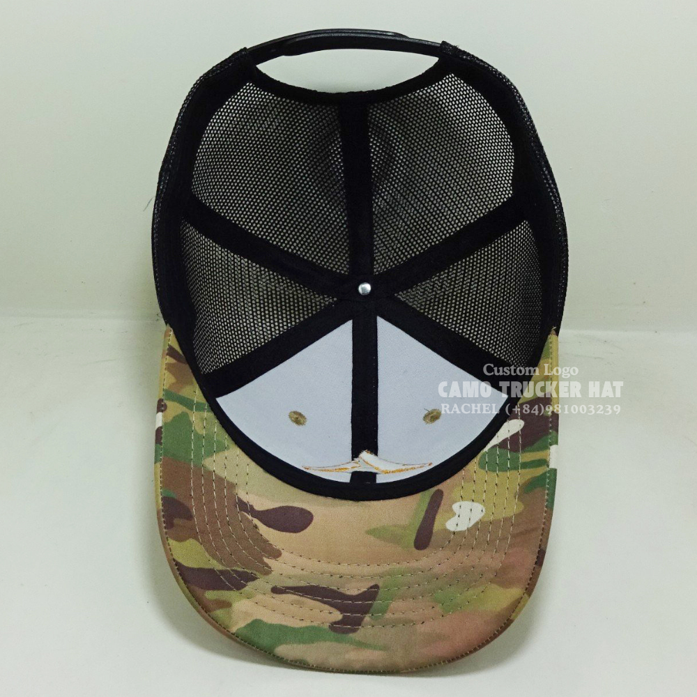 Hot Seller Camouflage/Black 3D Embroidered Curved Brim R 112/Y 6006 6 Panel Structured Adjustable Snapback Vietnam Headwear OEM 6