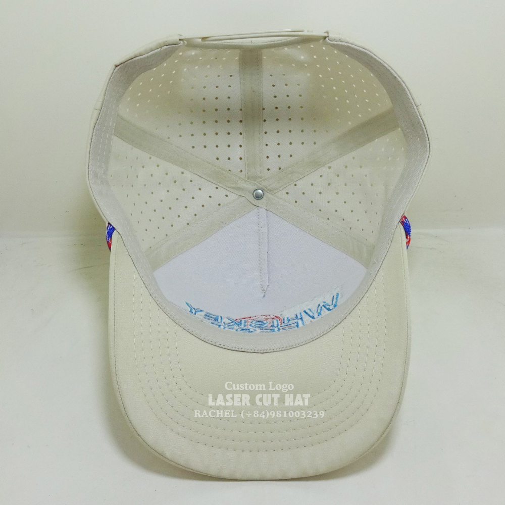 Hot Selling Golf Hats Embroidered Logo Laser Cut Hole Perforated Curved Brim Adjustable Snapback Closure Unisex Vietnam Headwear 6