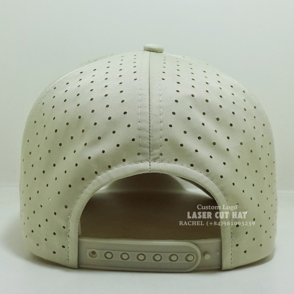 Hot Selling Golf Hats Embroidered Logo Laser Cut Hole Perforated Curved Brim Adjustable Snapback Closure Unisex Vietnam Headwear 7