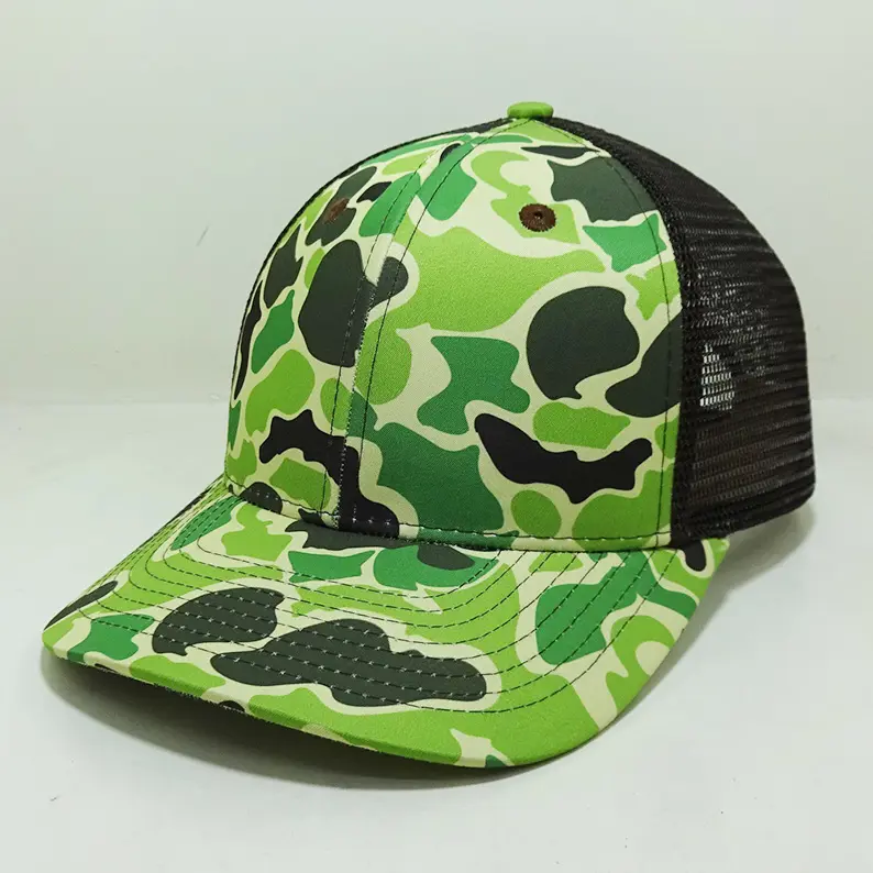Hunting Style Trucker Hats With Custom Logo Camo Design Adjustable Mesh Back Caps Vietnam Outdoor Headwear Brand Promotion L01 3