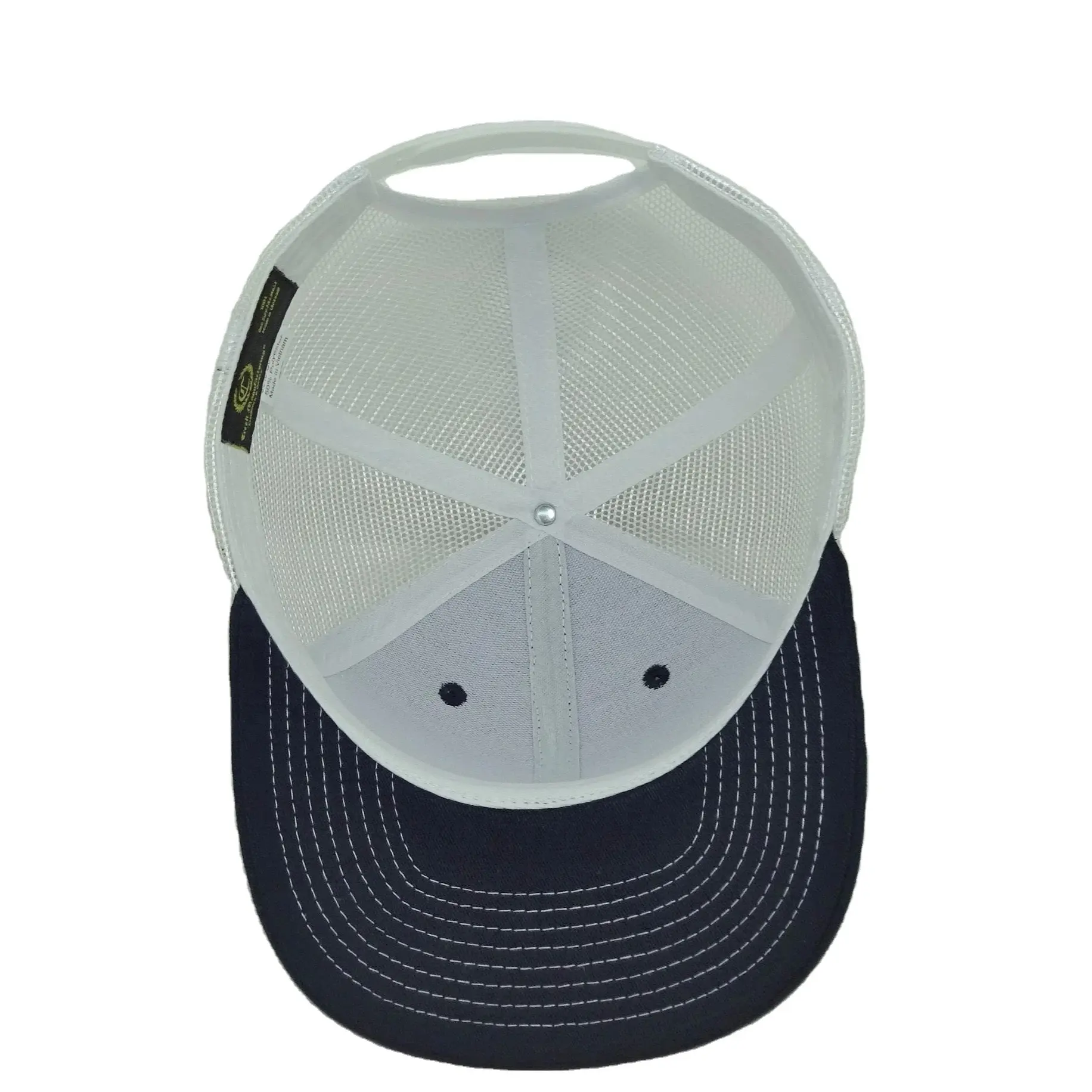 Injae Vina Vietnam Hats Factory Custom Dark Blue/White Blank Trucker Hats Promotion Cheap Price Snapback Cap 3