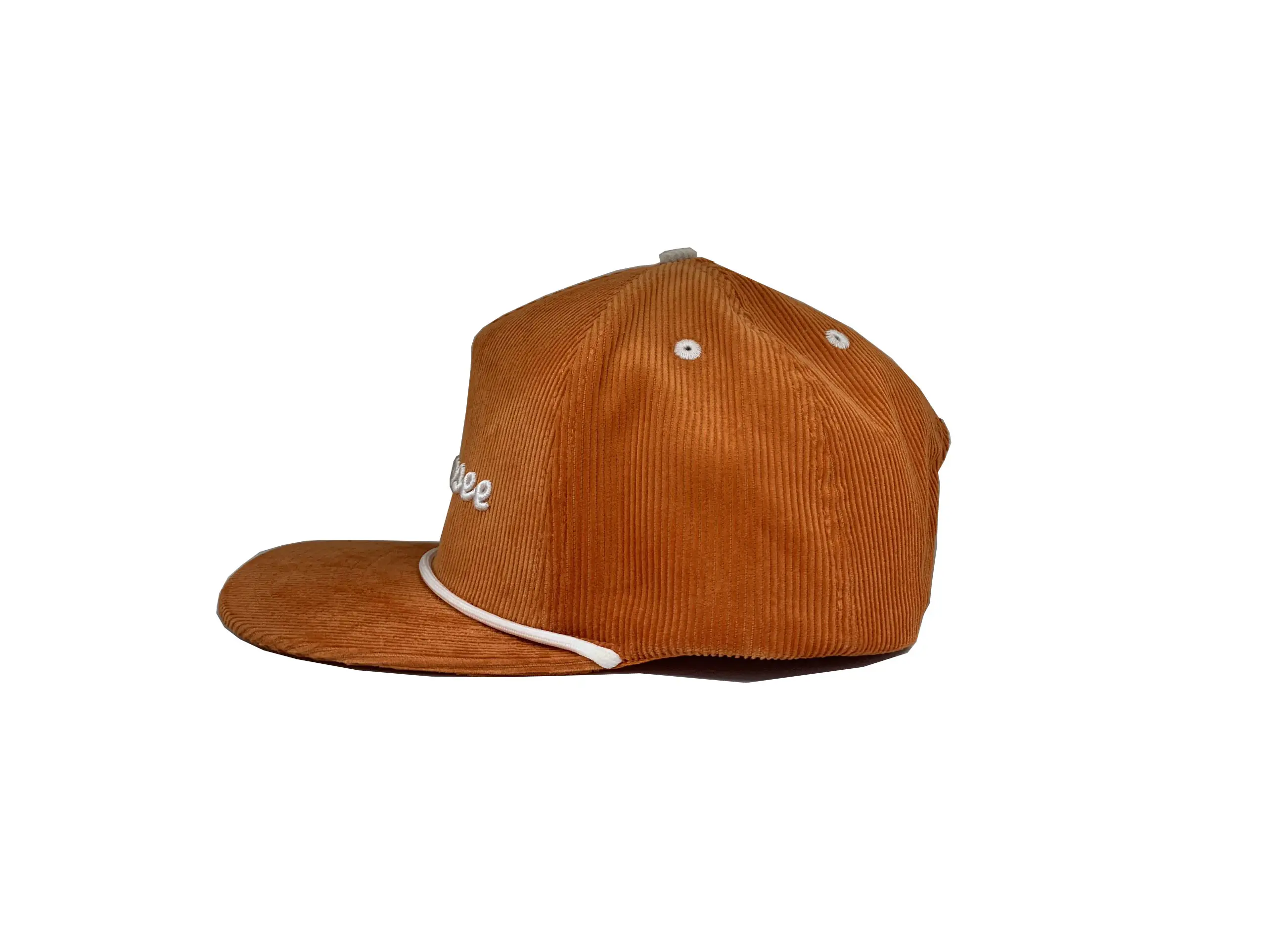 Jaffa Orange Corduroy Snapback Caps Flat Bill Embroidery Rope Hat  Vietnam Factory Dad hat Customized Logo Design 5