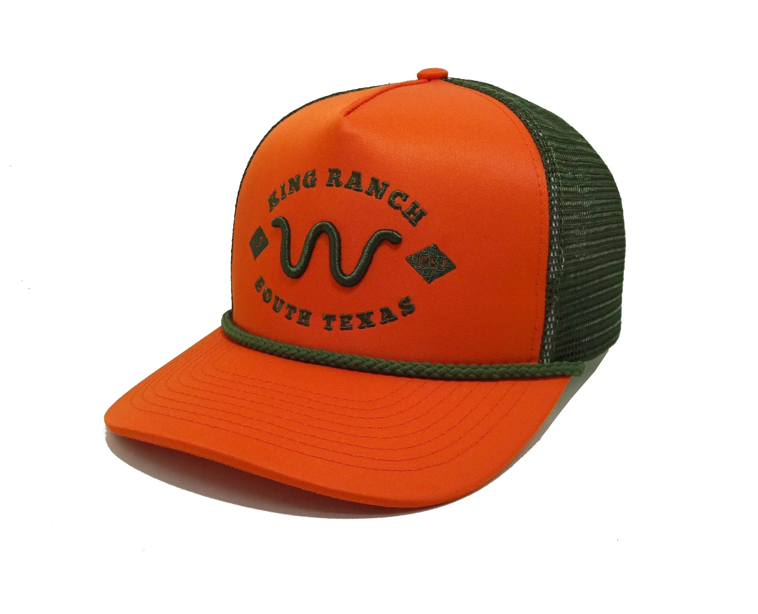 King Ranch Texas Blaze Trucker Hats Custom Woven Patch Snapback Caps Vietnam Factory Promotional Hat 2