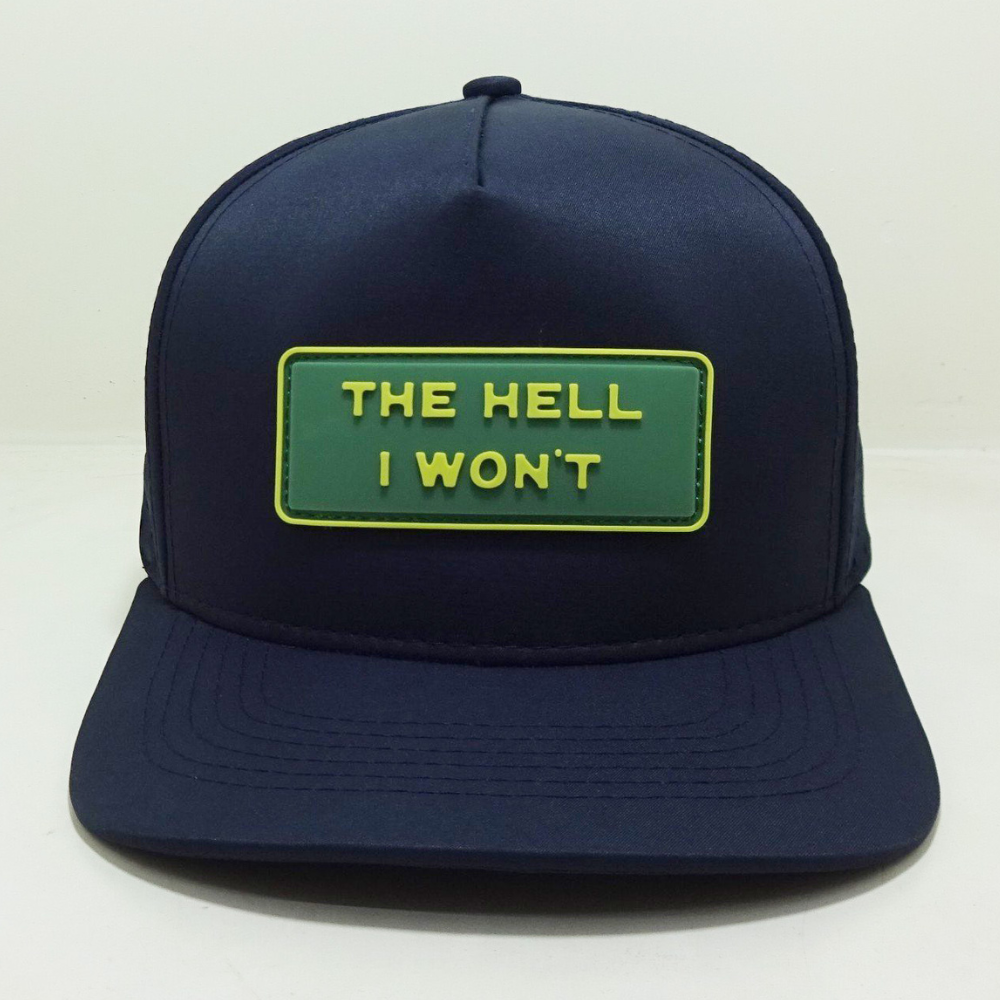 Laser Cut Hats 5 Panel Structured Rubber Patch Waterproof Hole Perforated Slightly Curved Brim Golf Tennis Vietnam Headwear OEM 2