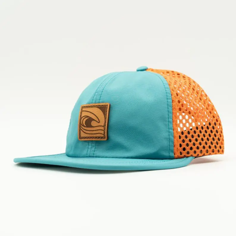 Laser Leather Patch Snapback Cap Plain Mesh Vietnam Made OEM Custom Logo Hat Gorras For Camping Casual Style Brand Promotion L01 2