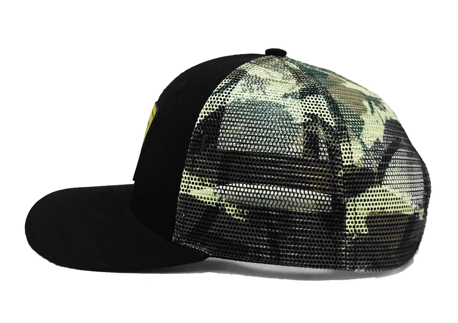 Leather logo 6-Panel Sporty Style Curved Brim Black Color Medium Profile Trucker Hat for Men in Vietnam Factory 3