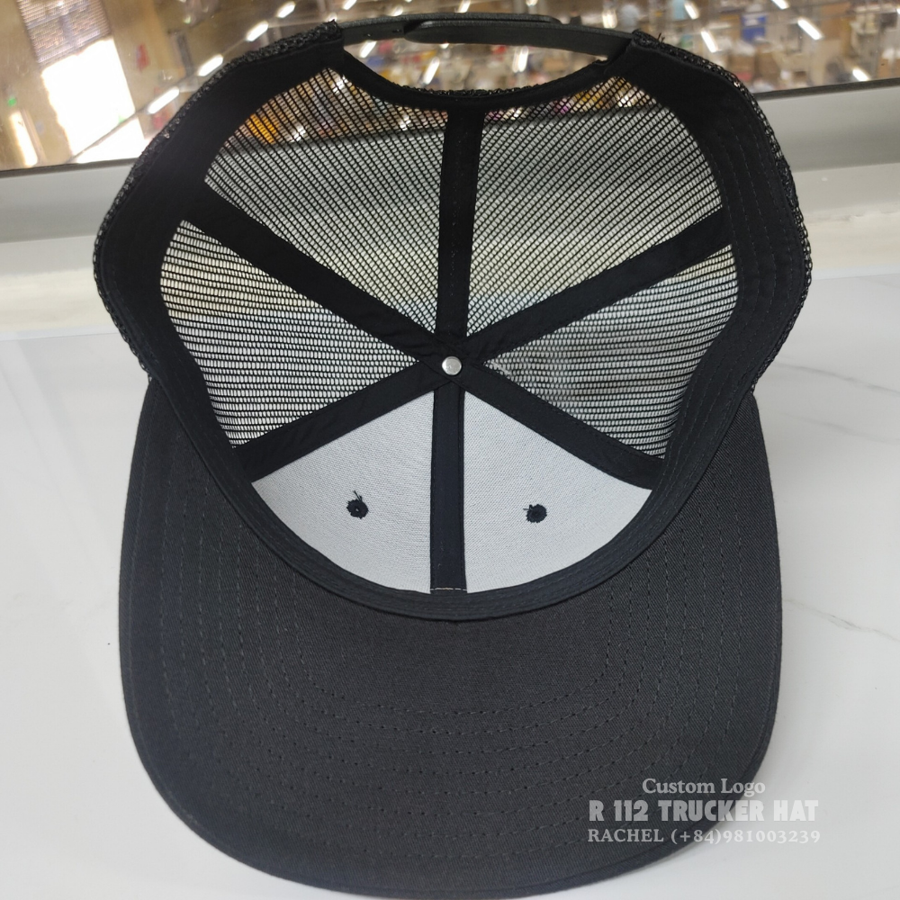 Leather Logo Patch R 112/Y 6606 Trucker Hats 6 Panel Structured Caps Slightly Curved Brim Adjustable Snapback Vietnam Headwear 3