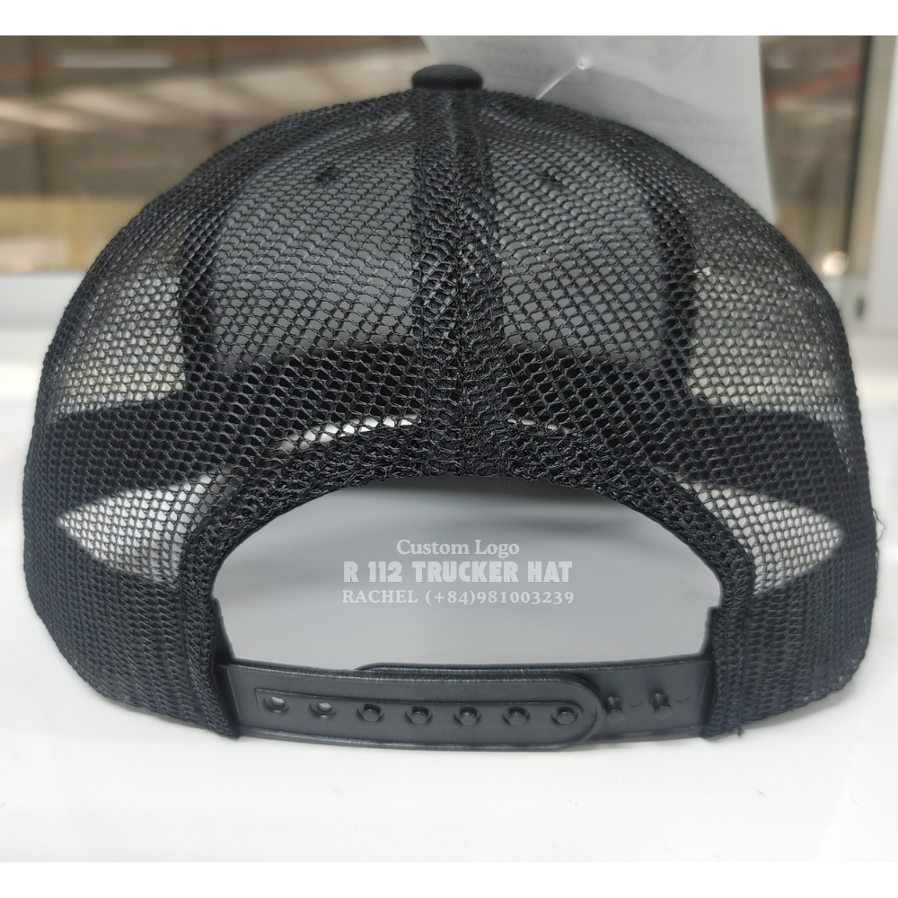 Leather Logo Patch R 112/Y 6606 Trucker Hats 6 Panel Structured Caps Slightly Curved Brim Adjustable Snapback Vietnam Headwear 4