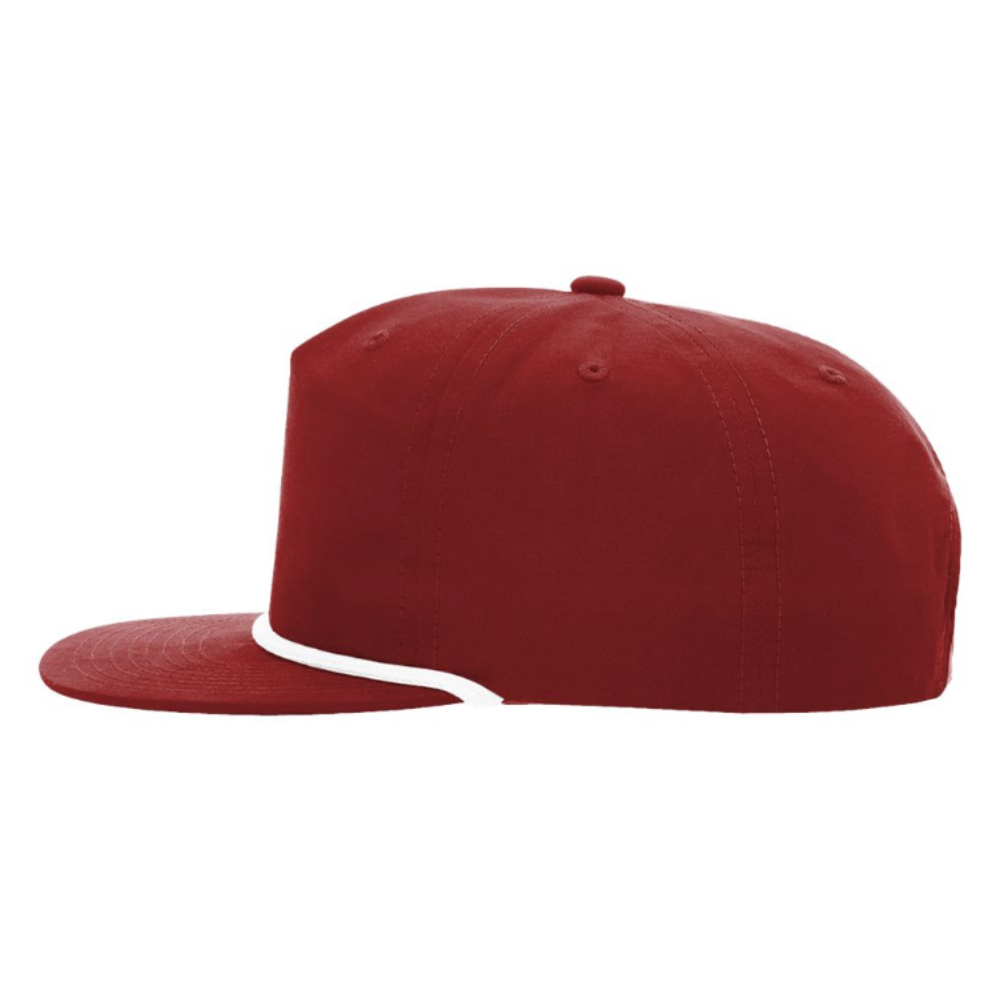 Leather Logo Patch R 256 Rope Hats Flat Brim Soft Structured Adjustable Single Row Snapback Closure Burgundy White For Shopping 3