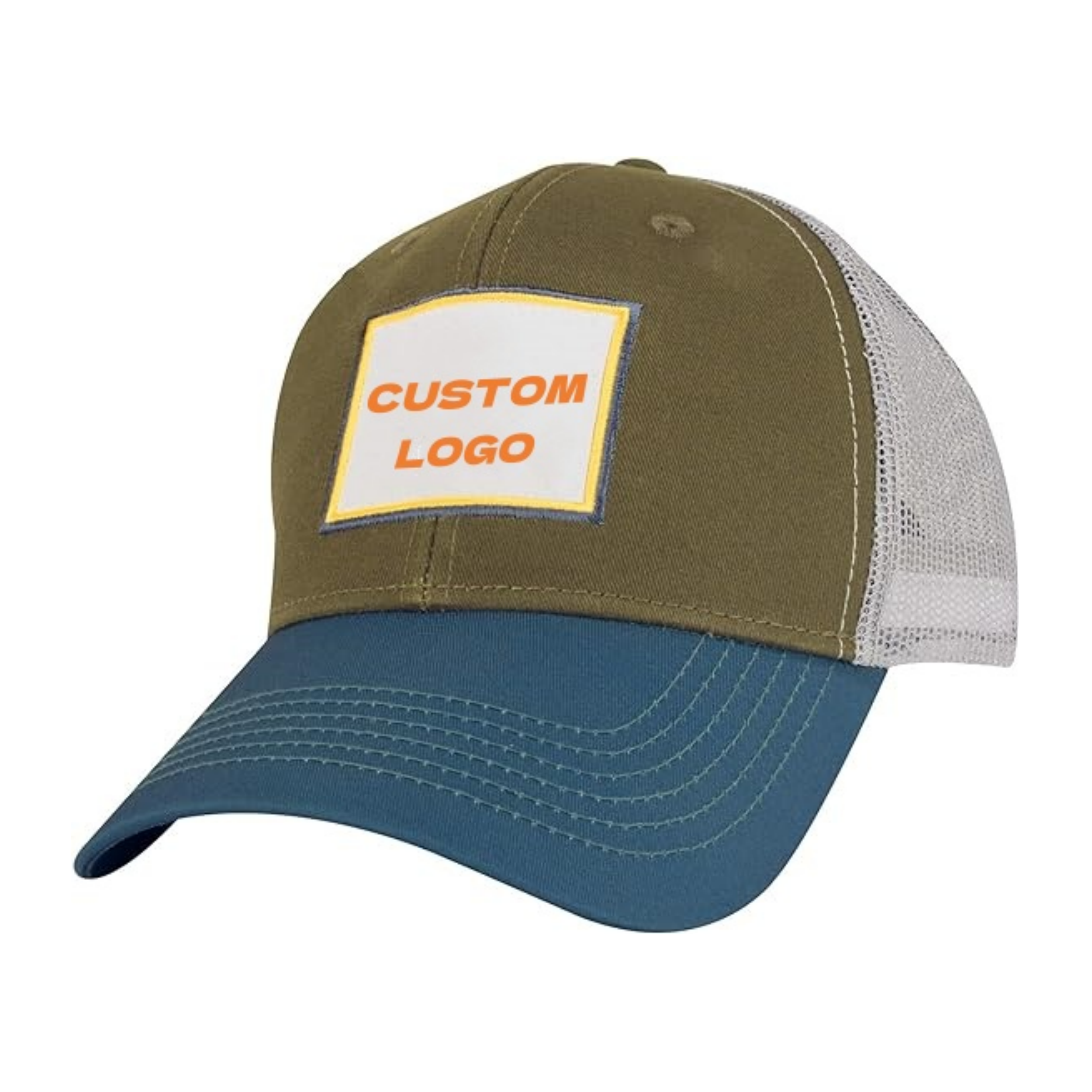 Leather Patch Custom Trucker Hat Classic Trucker Mesh Cap Dad Hat 6 Panel Patch Logo Baseball Hat 2