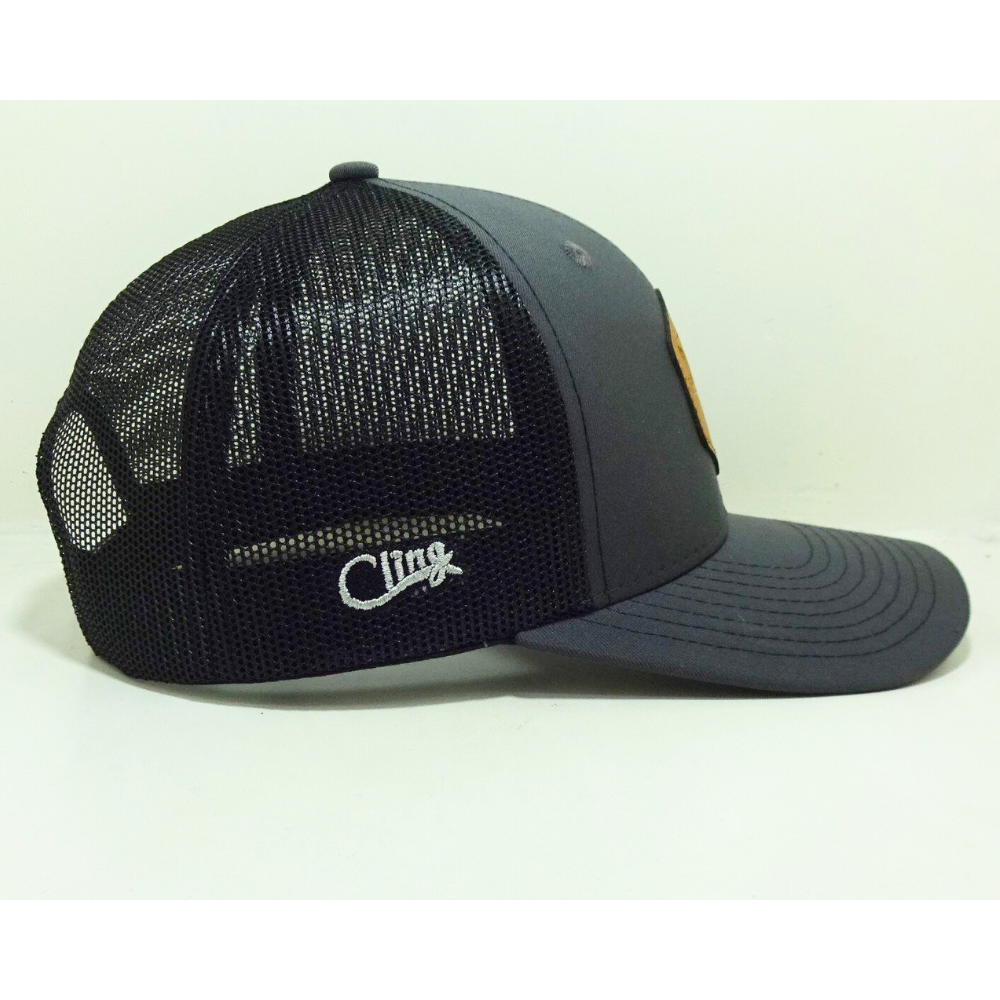 Leather Patch Hats R 112 Trucker Gorras 6 Panel Structured Caps Curved Brim Contrast Stitching Line Embroidered Logo On Left OEM 4