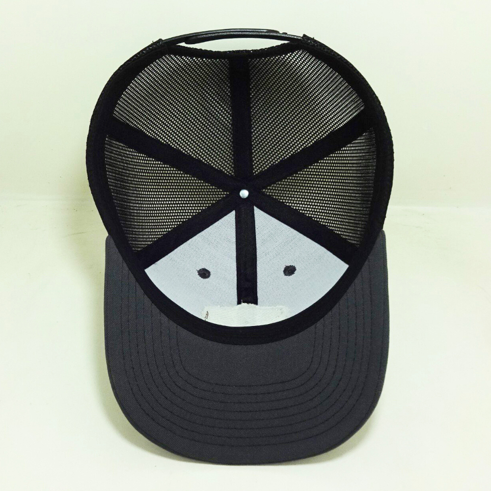 Leather Patch Hats R 112 Trucker Gorras 6 Panel Structured Caps Curved Brim Contrast Stitching Line Embroidered Logo On Left OEM 5