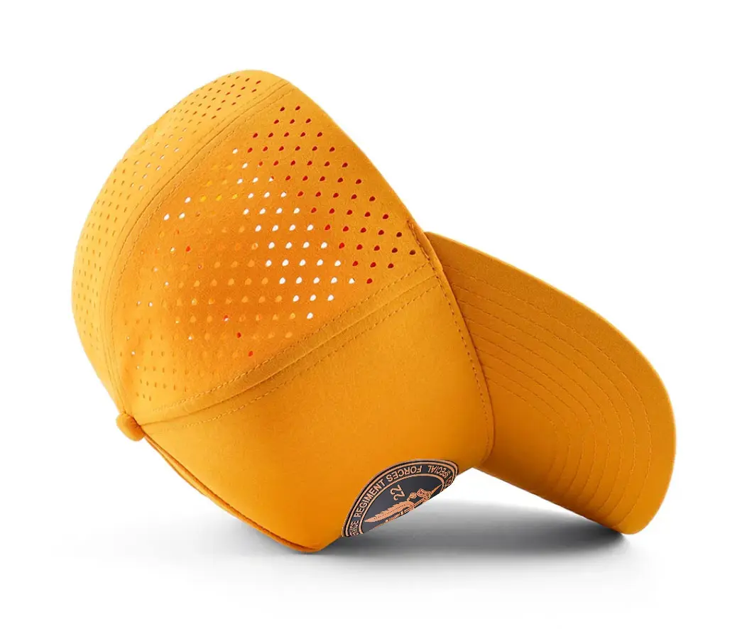 Leather Patch Logo Golf Caps With Rope Polyester Waterproof Snapback Cap for Man Vietnam Factory Laser Cut Baseball Hat 3